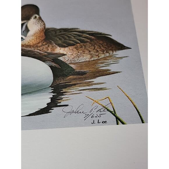 John P Lee 1982 Pair Of Ducks Unframed print #7/625 Pencil Signed 11⅛ x 10¼ - Picture 4 of 7